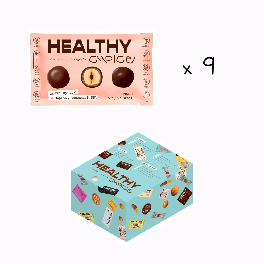 шоу бокс драже в чорному шоколаді