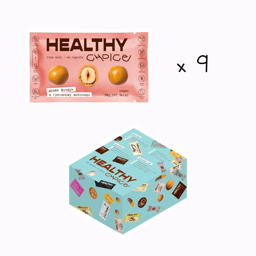 шоу бокс драже в гречаному шоколаді