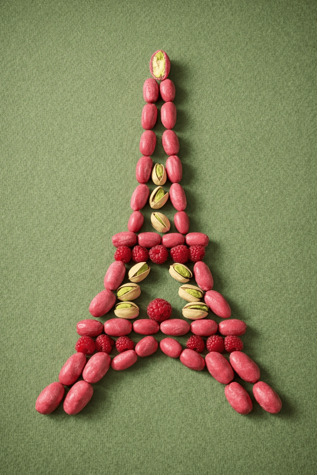 драже фісташка в малиновому шоколаді