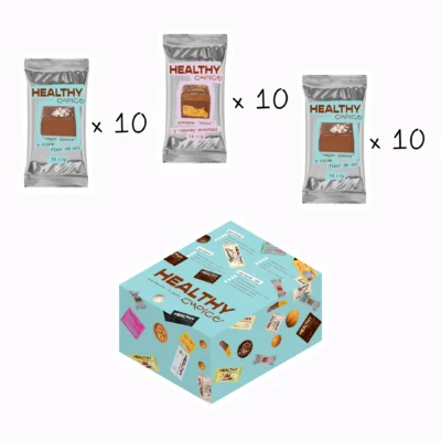 Шоу-бокс "Мікс цукерок іриски з арахісом, іриски з сіллю fleur de sel та "Twist" у чорному шоколаді <span class="gram">30 шт</span>