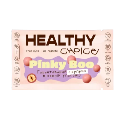 Pinky Boo x Healthy Choice Драже фундук у малиновому шоколаді  <span class="gram">50 г</span>